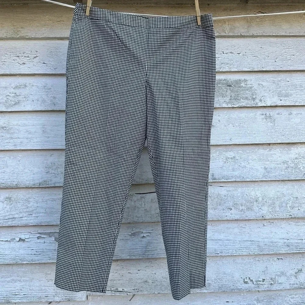 Talbots Hampshire Ankle Gingham Check Black white capris preppy summer picnic‎